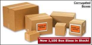 1,100 Corrugated Box Sizes in Stock!