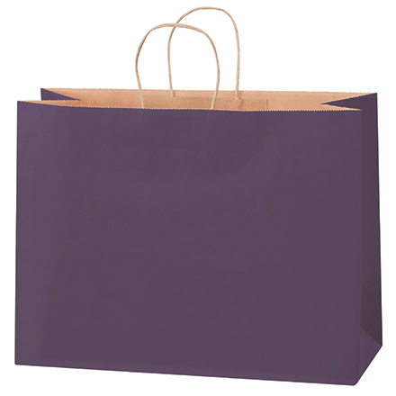 16 x 6 x 12" Purple Tinted Shopping Bags