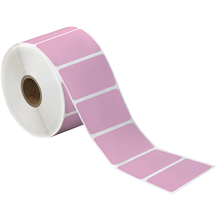 2 <span class='fraction'>1/4</span> x 1 <span class='fraction'>1/4</span>" Pink Desktop Direct Thermal Label