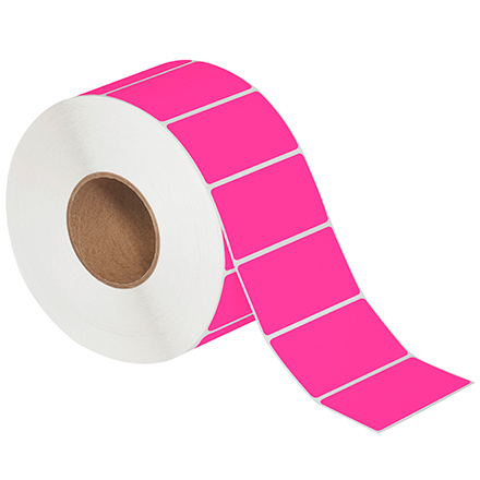 4 x 2" Fluorescent Pink Thermal Transfer Labels